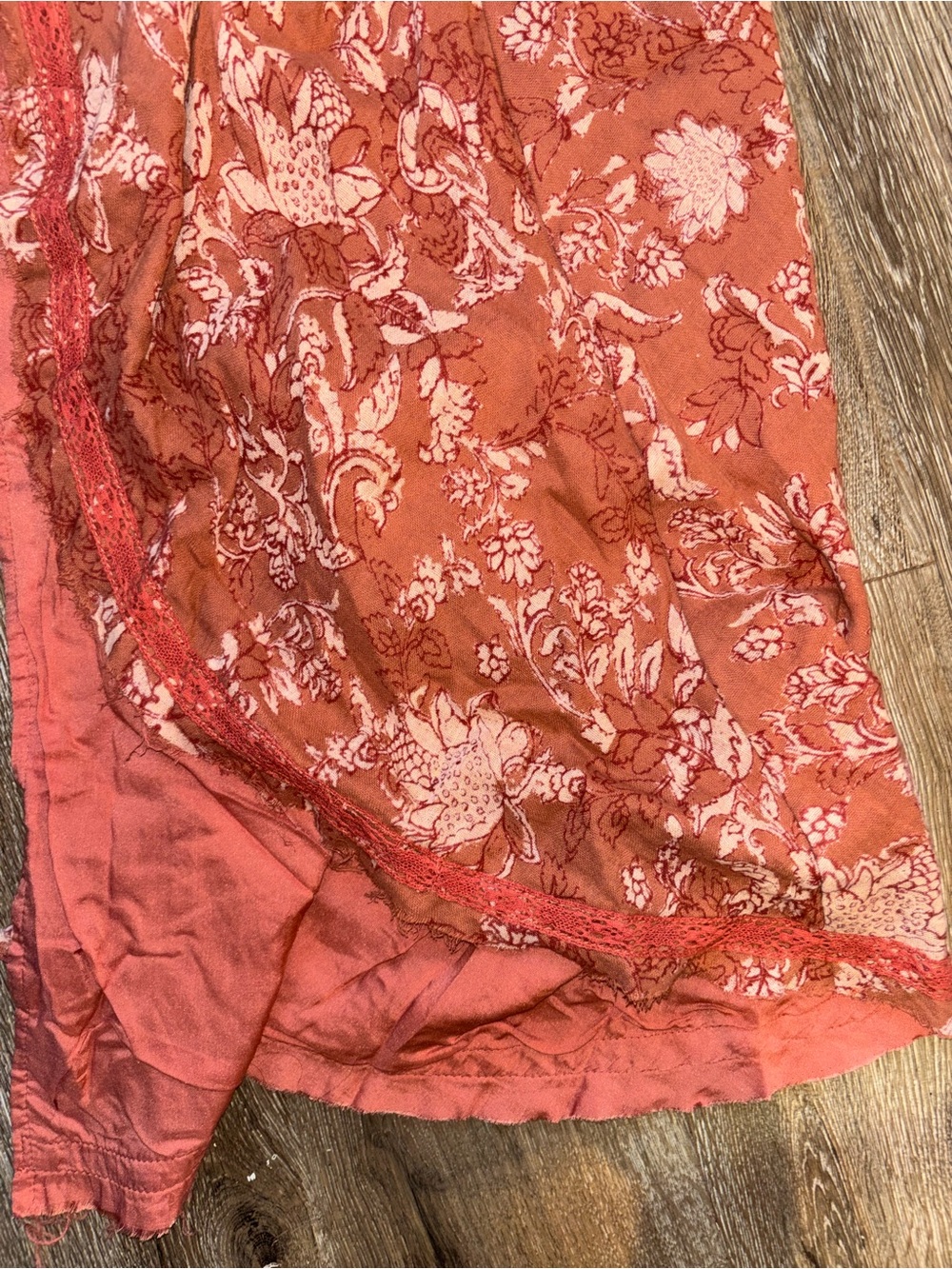 Free People Lara Double Cloth Duster Floral Cottagecore Ribbon Duster Pink Small - Picture 5 of 9